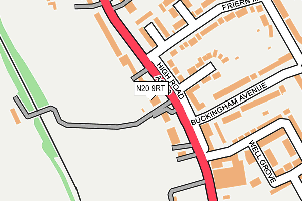 N20 9RT map - OS OpenMap – Local (Ordnance Survey)