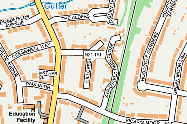 N21 1AT map - OS OpenMap – Local (Ordnance Survey)