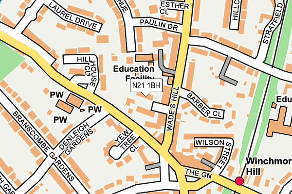 N21 1BH map - OS OpenMap – Local (Ordnance Survey)