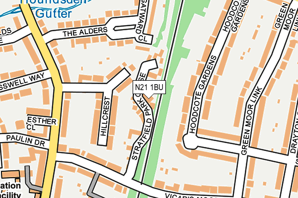 N21 1BU map - OS OpenMap – Local (Ordnance Survey)