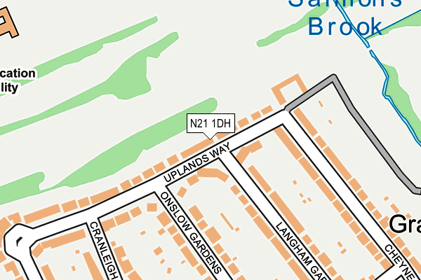 N21 1DH map - OS OpenMap – Local (Ordnance Survey)