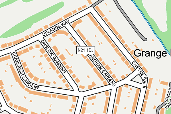 N21 1DJ map - OS OpenMap – Local (Ordnance Survey)