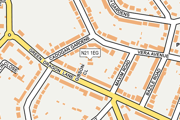 N21 1EG map - OS OpenMap – Local (Ordnance Survey)