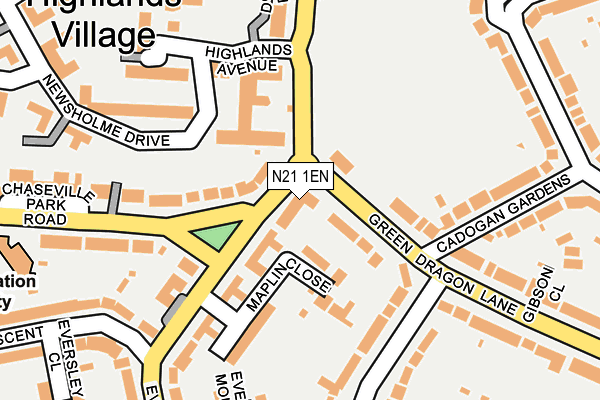 N21 1EN map - OS OpenMap – Local (Ordnance Survey)