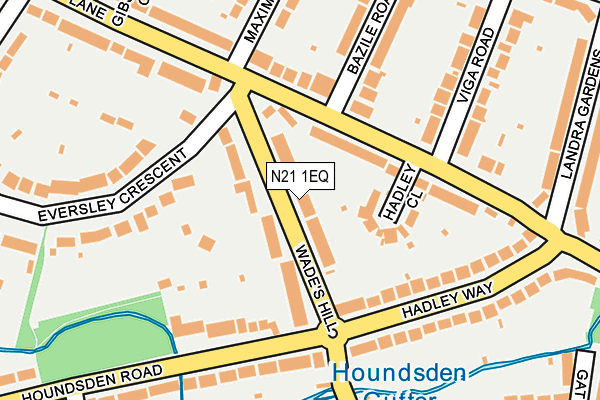 N21 1EQ map - OS OpenMap – Local (Ordnance Survey)