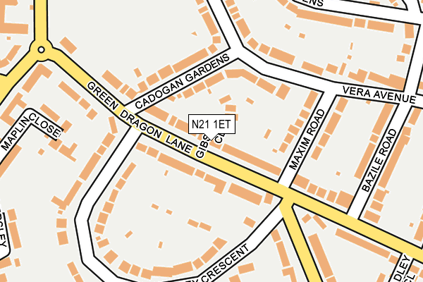 N21 1ET map - OS OpenMap – Local (Ordnance Survey)
