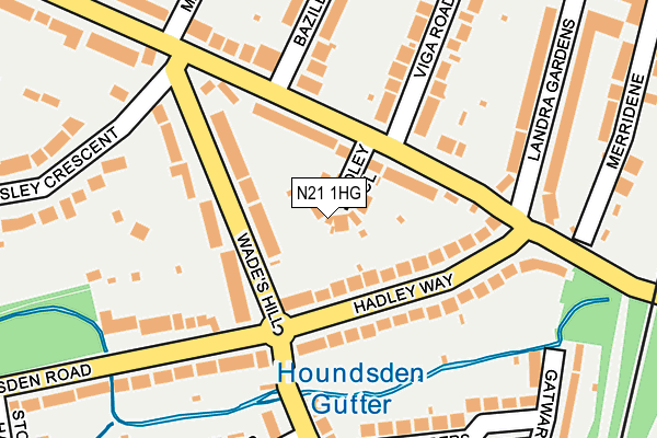 N21 1HG map - OS OpenMap – Local (Ordnance Survey)