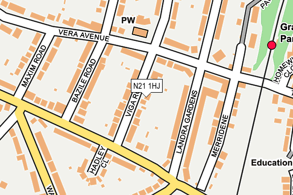 N21 1HJ map - OS OpenMap – Local (Ordnance Survey)