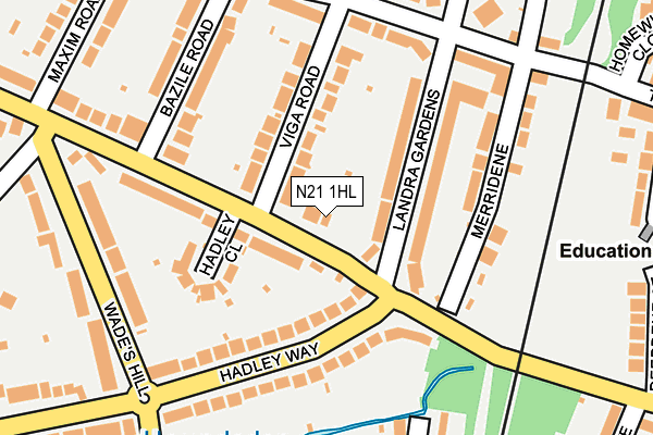N21 1HL map - OS OpenMap – Local (Ordnance Survey)