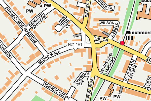 N21 1HT map - OS OpenMap – Local (Ordnance Survey)