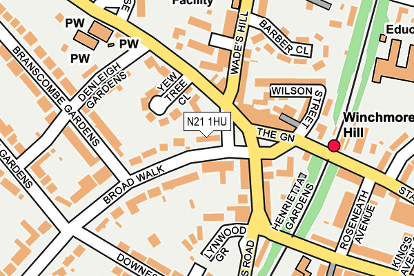 N21 1HU map - OS OpenMap – Local (Ordnance Survey)