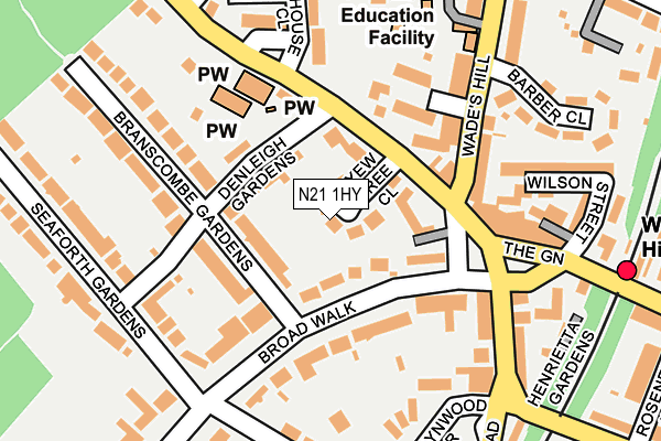 N21 1HY map - OS OpenMap – Local (Ordnance Survey)