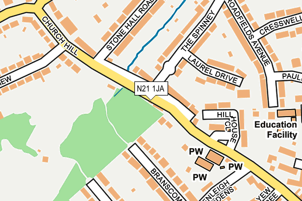 N21 1JA map - OS OpenMap – Local (Ordnance Survey)