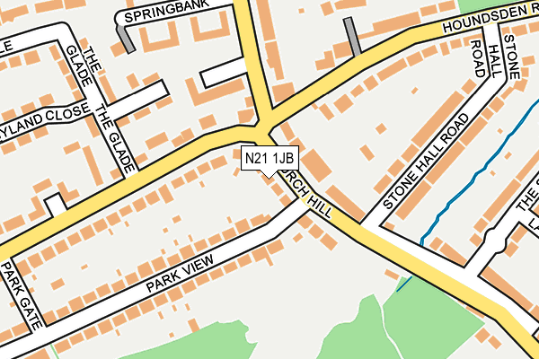 N21 1JB map - OS OpenMap – Local (Ordnance Survey)