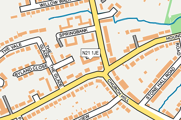 N21 1JE map - OS OpenMap – Local (Ordnance Survey)