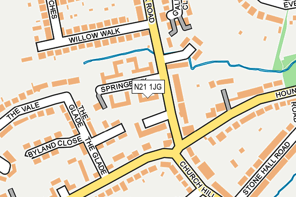 N21 1JG map - OS OpenMap – Local (Ordnance Survey)