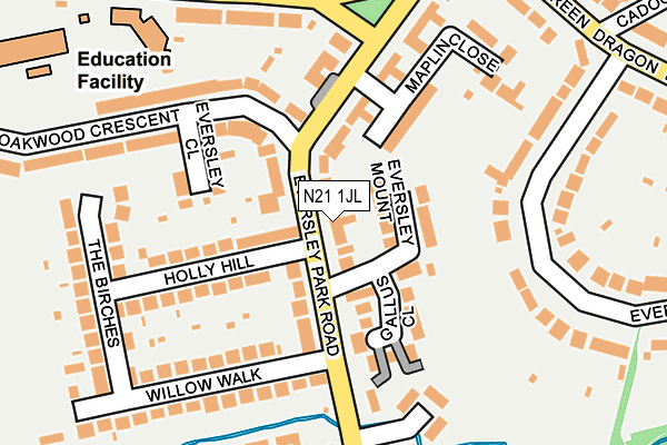 N21 1JL map - OS OpenMap – Local (Ordnance Survey)