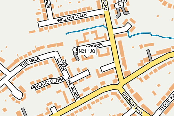 N21 1JQ map - OS OpenMap – Local (Ordnance Survey)