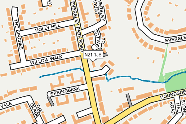 N21 1JS map - OS OpenMap – Local (Ordnance Survey)