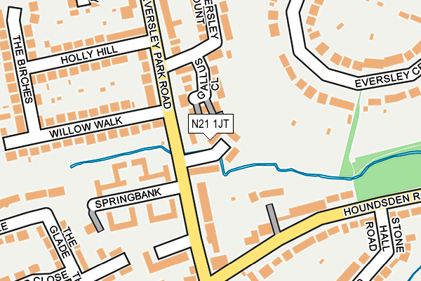 N21 1JT map - OS OpenMap – Local (Ordnance Survey)