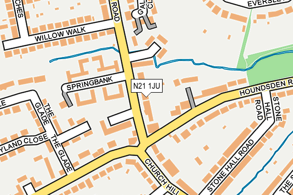 N21 1JU map - OS OpenMap – Local (Ordnance Survey)