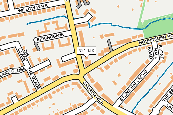 N21 1JX map - OS OpenMap – Local (Ordnance Survey)