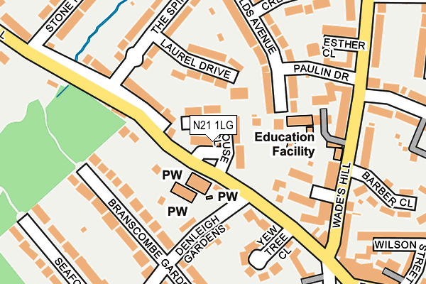 N21 1LG map - OS OpenMap – Local (Ordnance Survey)