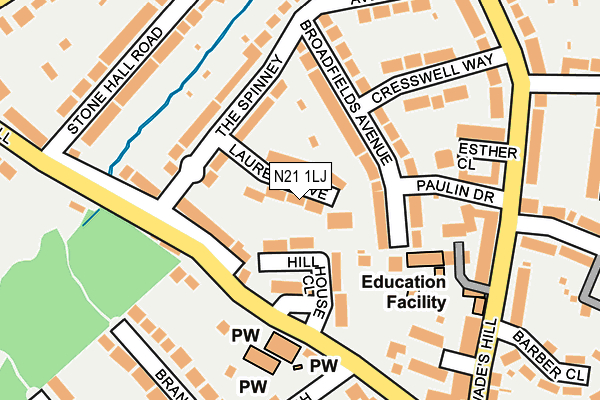 N21 1LJ map - OS OpenMap – Local (Ordnance Survey)