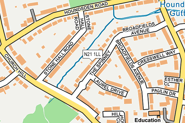 N21 1LL map - OS OpenMap – Local (Ordnance Survey)