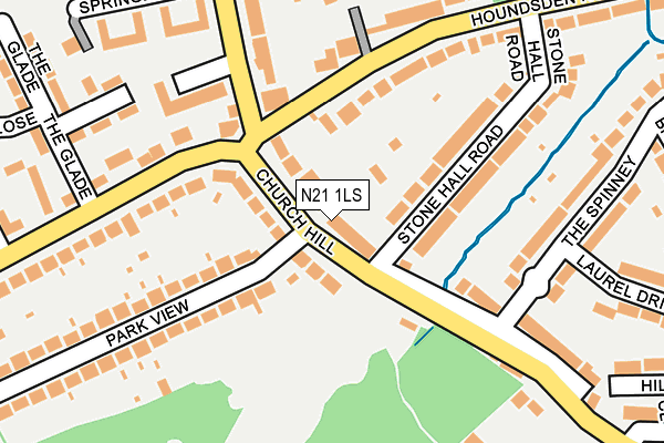 N21 1LS map - OS OpenMap – Local (Ordnance Survey)