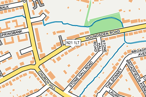 N21 1LT map - OS OpenMap – Local (Ordnance Survey)