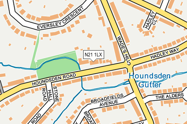 N21 1LX map - OS OpenMap – Local (Ordnance Survey)