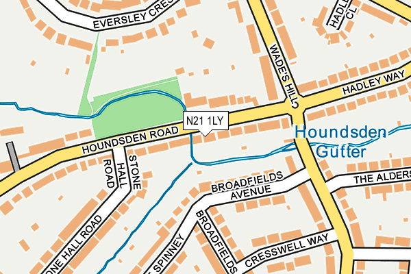 N21 1LY map - OS OpenMap – Local (Ordnance Survey)