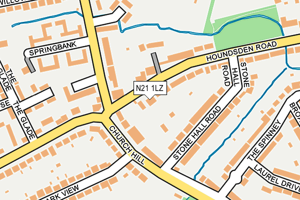 N21 1LZ map - OS OpenMap – Local (Ordnance Survey)