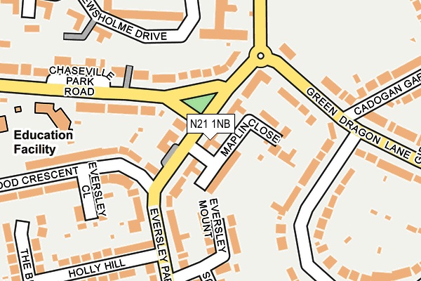 N21 1NB map - OS OpenMap – Local (Ordnance Survey)