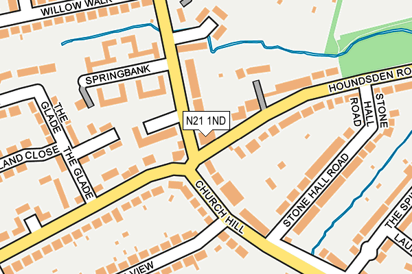 N21 1ND map - OS OpenMap – Local (Ordnance Survey)