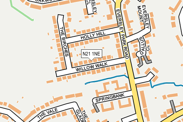N21 1NE map - OS OpenMap – Local (Ordnance Survey)