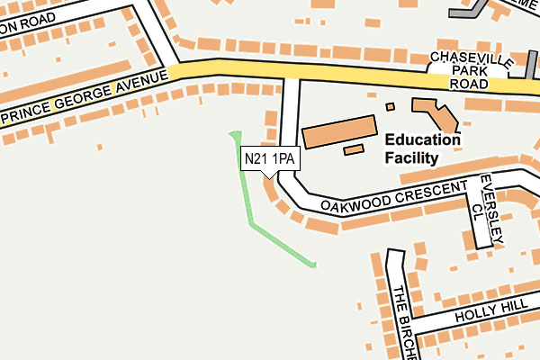 N21 1PA map - OS OpenMap – Local (Ordnance Survey)