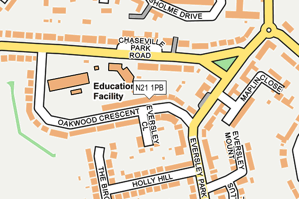 N21 1PB map - OS OpenMap – Local (Ordnance Survey)