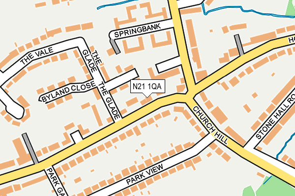 N21 1QA map - OS OpenMap – Local (Ordnance Survey)