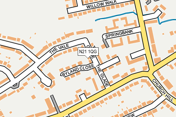 N21 1QG map - OS OpenMap – Local (Ordnance Survey)