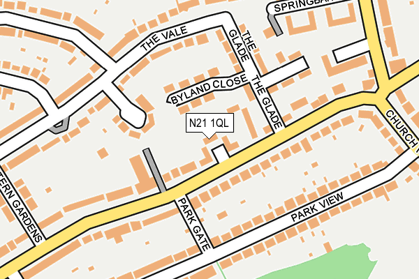 N21 1QL map - OS OpenMap – Local (Ordnance Survey)