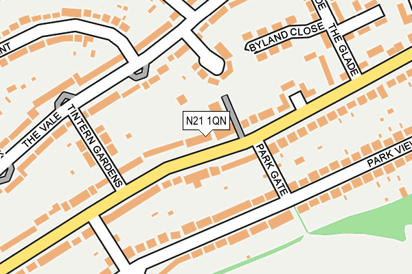 N21 1QN map - OS OpenMap – Local (Ordnance Survey)