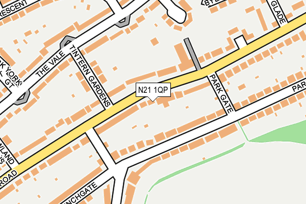 N21 1QP map - OS OpenMap – Local (Ordnance Survey)