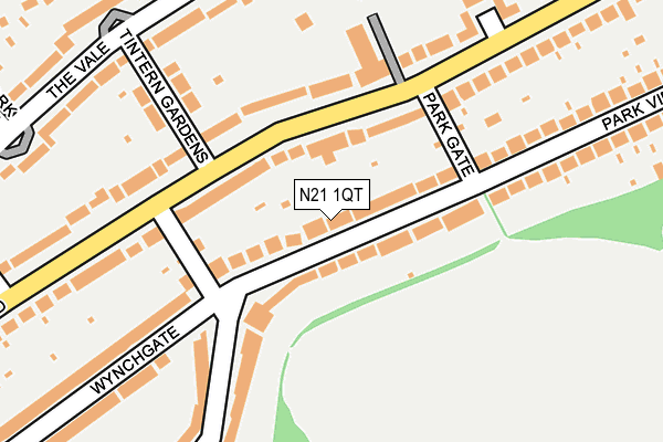 N21 1QT map - OS OpenMap – Local (Ordnance Survey)