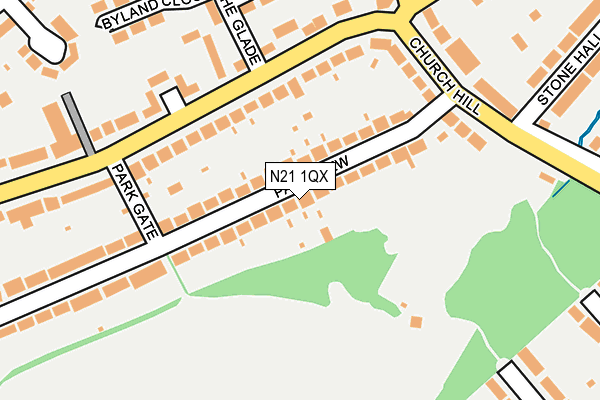 N21 1QX map - OS OpenMap – Local (Ordnance Survey)
