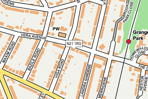 N21 1RG map - OS OpenMap – Local (Ordnance Survey)