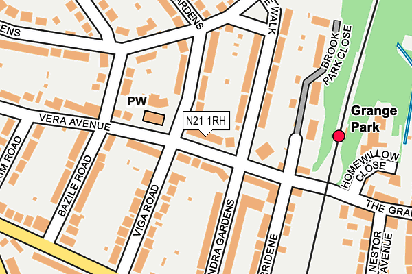 N21 1RH map - OS OpenMap – Local (Ordnance Survey)