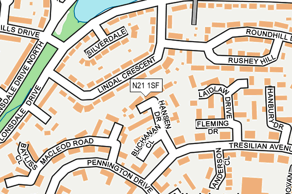 N21 1SF map - OS OpenMap – Local (Ordnance Survey)