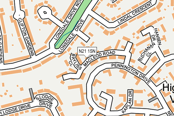 N21 1SN map - OS OpenMap – Local (Ordnance Survey)